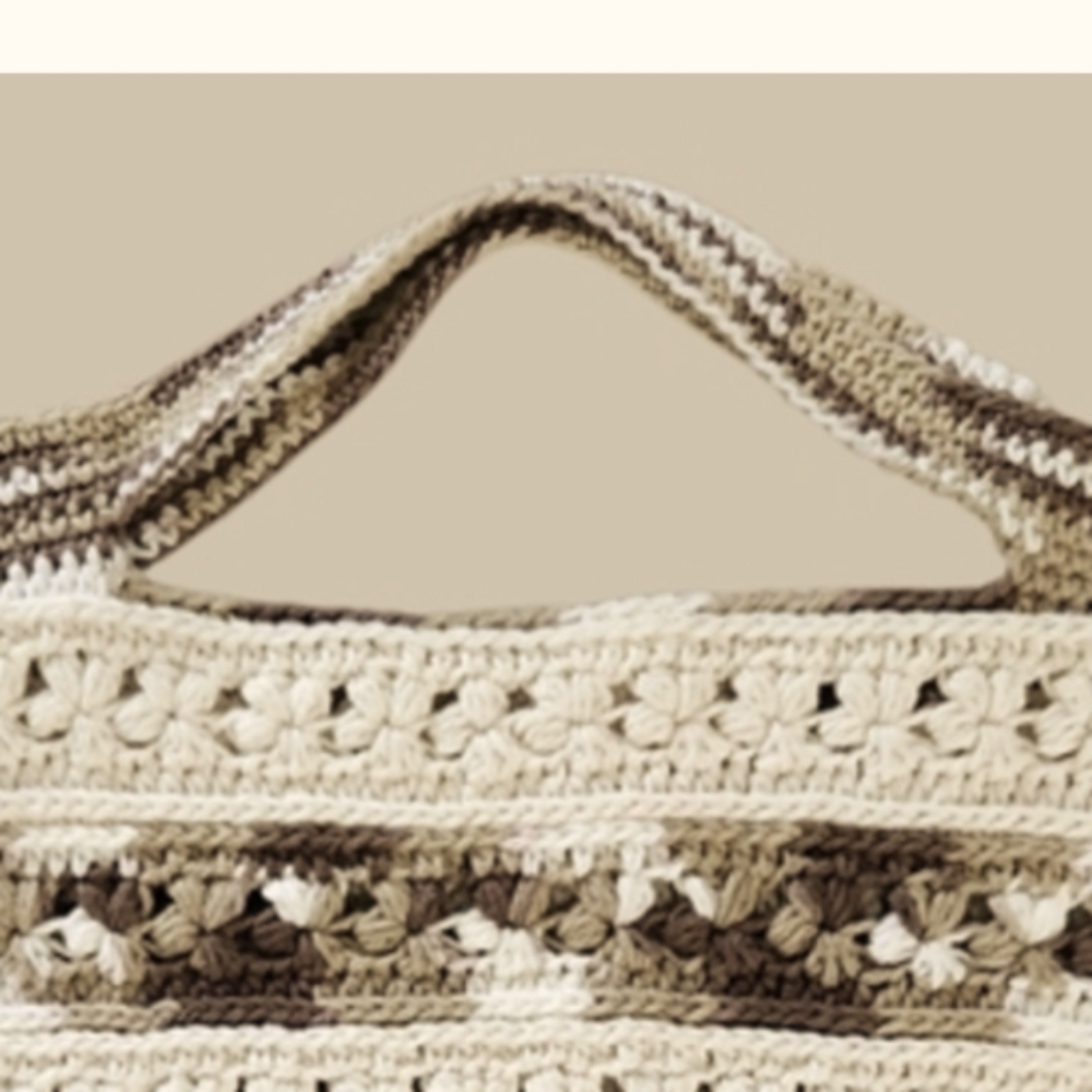 Handmade Shopping Bag Crochet Tote Textured - Picture 6 of 6